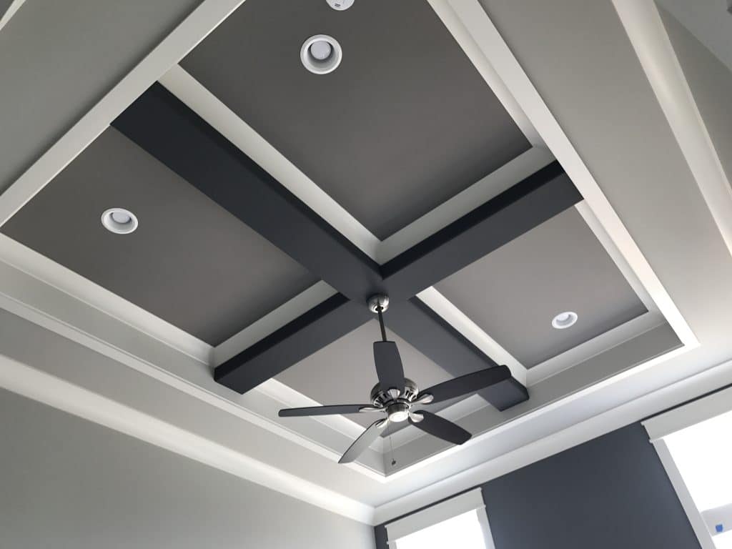 A coffered ceiling. The clients shared their gratitude for a beautifully painted ceiling. 